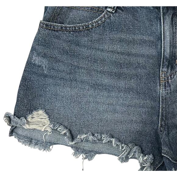 2/$15 Sincerely Jules Cut Off Denim Shorts Blue Jean Elastic Waist Size 7/28 - Picture 3 of 6